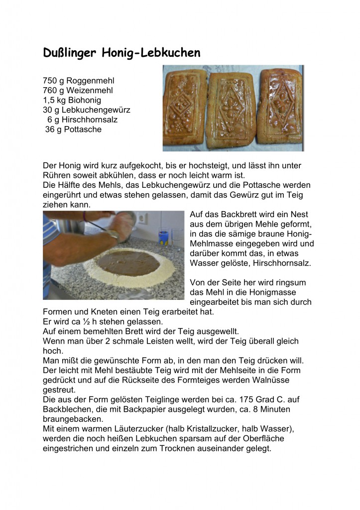 Dußlinger Honig-Lebkuchen Rezept