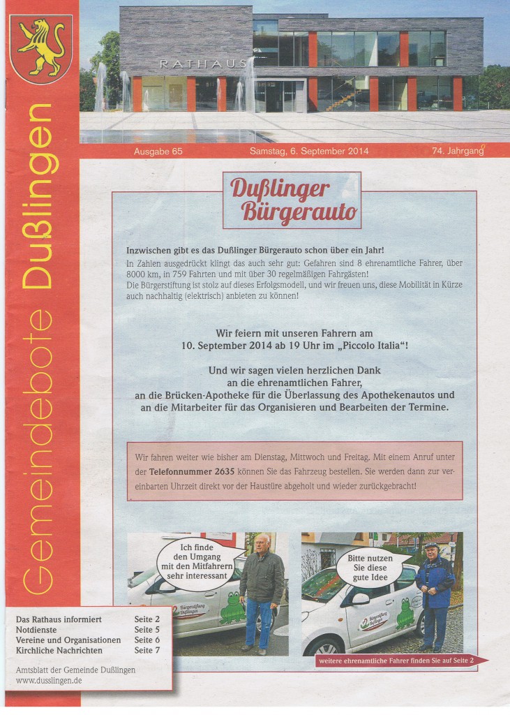 Gemeindeboten 65 2014 erste seite